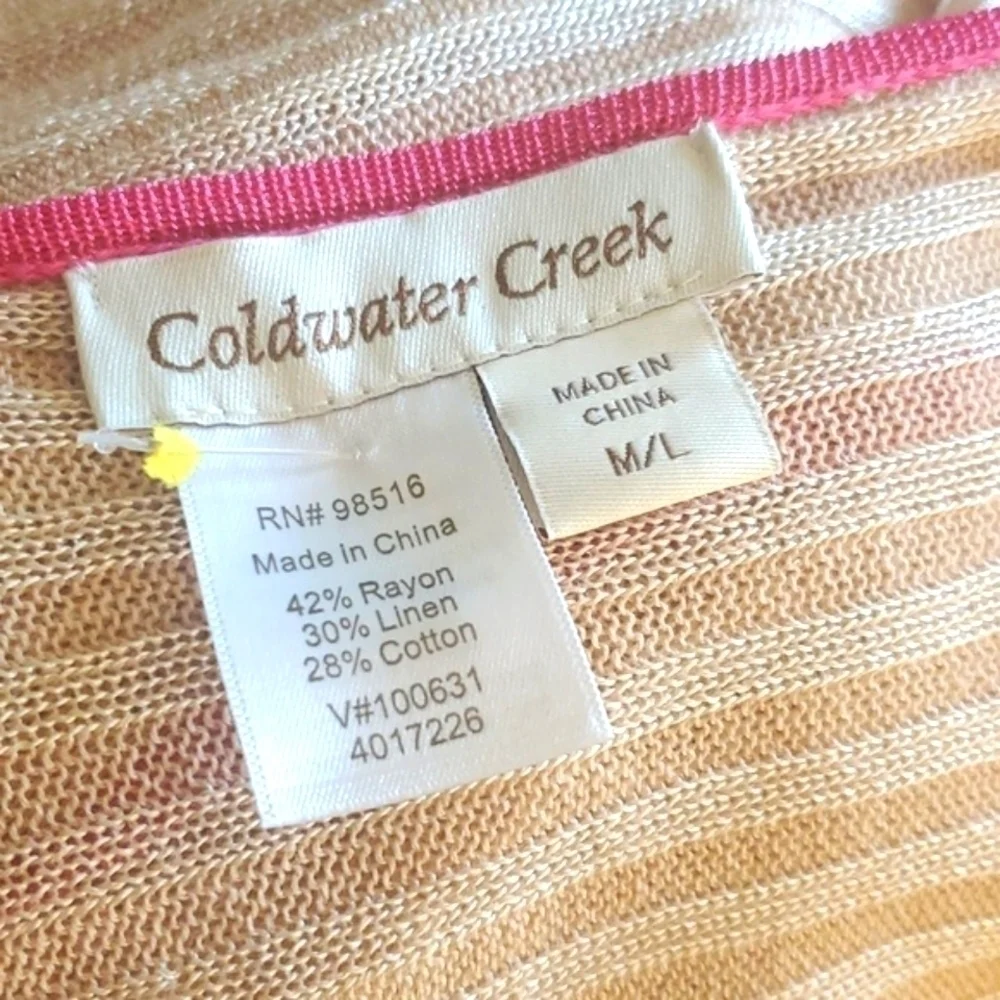 Coldwater Creek Tan Poncho Sweater With Sleeves M/L Drape